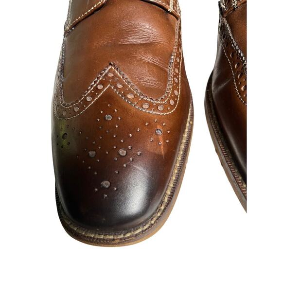 Florsheim Men’s 11D Wingtip Oxford‎ Shoes Brown Leather Brogue Dress - Picture 11 of 14